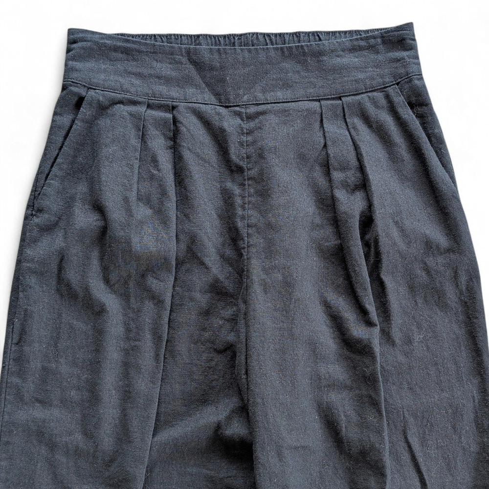 Abercrombie & Fitch Black Wide Leg Linen Pants - Picture 7 of 8